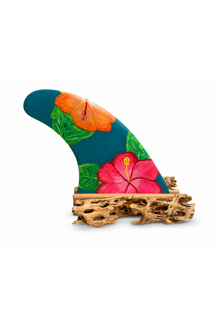 Tropical Hibiscus Surfboard Fin